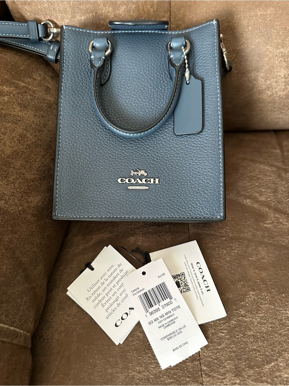 Coach North South Mini Tote in Denim